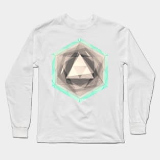 Jewel Lines 2 - Jade & Charcoal Long Sleeve T-Shirt